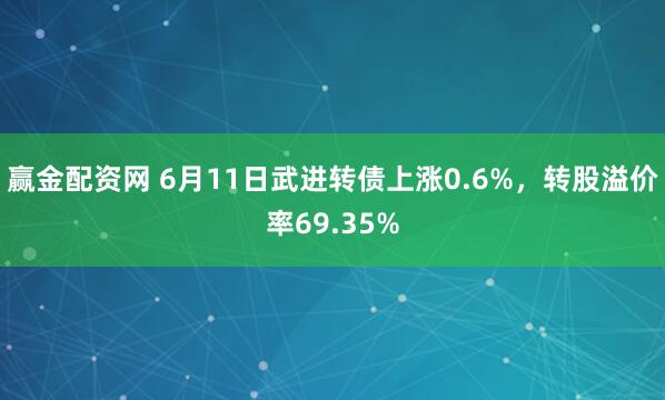 赢金配资网 6月11日武进转债上涨0.6%，转股溢价率69.35%