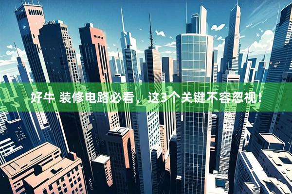 好牛 装修电路必看，这3个关键不容忽视！